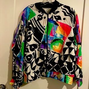 Fun 90s Rhinestoned Bomber Jacket